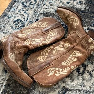 Corral Brown and Cream Heeled Boots